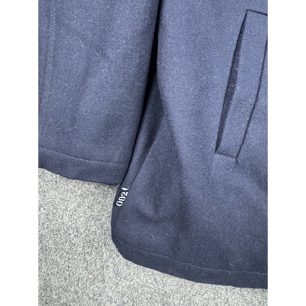 Vintage Phat Farm Double Breasted Pea Coat Wool Blend Full Zip Navy Y2K Vented - Picture 7 of 14